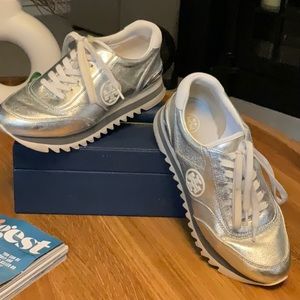 Tory Burch silver sneakers